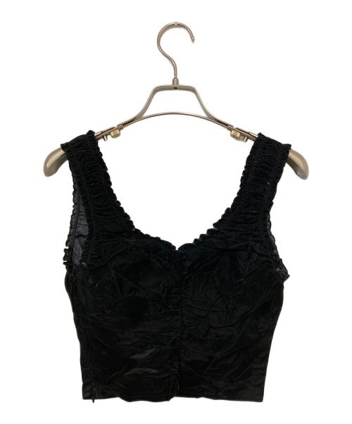 melt the lady（メルトザレディ）MELT THE LADY (メルトザレディ) ギャザーポリッシュキャミソール ブラック サイズ:Fの古着・服飾アイテム
