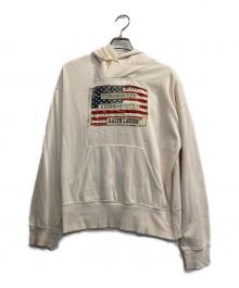 Denim & Supply Ralph Lauren（デニム＆サプライ ラルフローレン）の古着「星条旗パッチプルオーバーパーカー」｜アイボリー