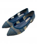 DIANAダイアナ）の古着「メッシュスタッズパンプス」｜ブルー