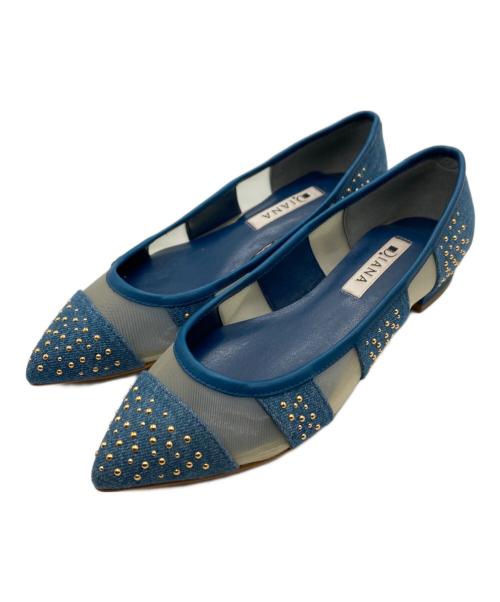 DIANA（ダイアナ）DIANA (ダイアナ) メッシュスタッズパンプス ブルー サイズ:22 1/2の古着・服飾アイテム