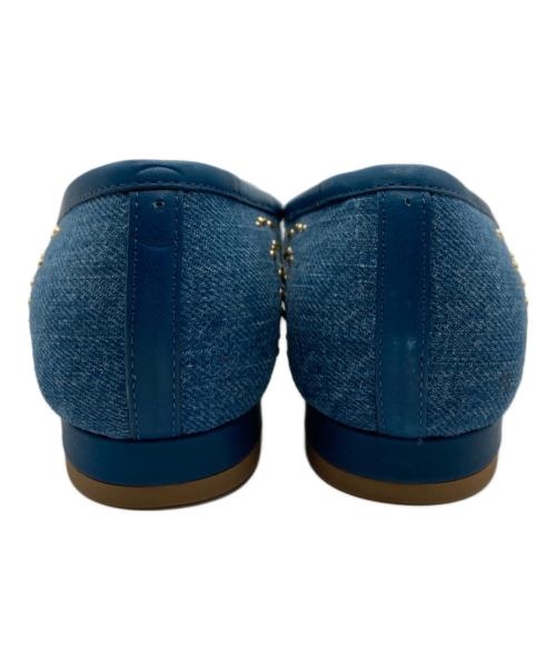 DIANA（ダイアナ）DIANA (ダイアナ) メッシュスタッズパンプス ブルー サイズ:22 1/2の古着・服飾アイテム