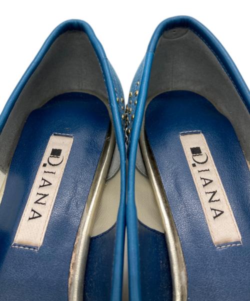 DIANA（ダイアナ）DIANA (ダイアナ) メッシュスタッズパンプス ブルー サイズ:22 1/2の古着・服飾アイテム