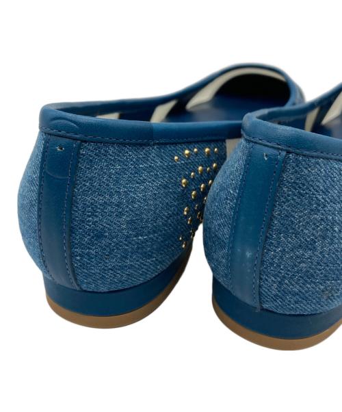 DIANA（ダイアナ）DIANA (ダイアナ) メッシュスタッズパンプス ブルー サイズ:22 1/2の古着・服飾アイテム