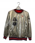 PEARLY GATESパーリーゲイツ）の古着「リップスパッタリング×ボア リバーシブル スニードジャック」｜レッド