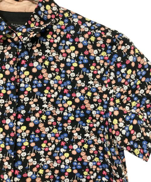 Paul Smith BLACK（ポールスミスブラック）Paul Smith BLACK (ポールスミスブラック) フラワープリントシャツ ブラック サイズ:Ｌの古着・服飾アイテム