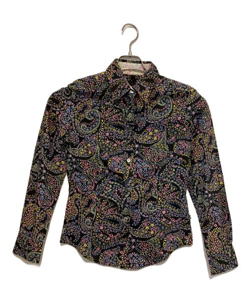 Paul Smith BLACK（ポールスミスブラック）Paul Smith BLACK (ポールスミスブラック) フラワープリントシャツ ブラック サイズ:記載なしの古着・服飾アイテム