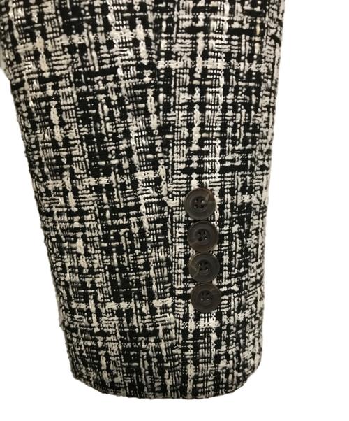 DOLCE & GABBANA（ドルチェ＆ガッバーナ）DOLCE & GABBANA (ドルチェ＆ガッバーナ) ベロアカラーツイードコート ブラック×ホワイト サイズ:記載なしの古着・服飾アイテム