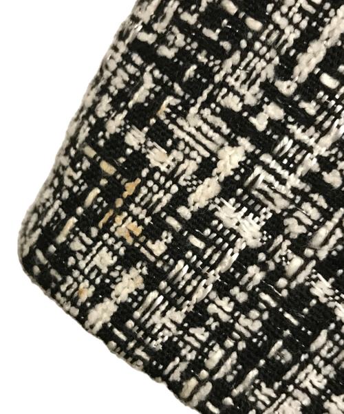 DOLCE & GABBANA（ドルチェ＆ガッバーナ）DOLCE & GABBANA (ドルチェ＆ガッバーナ) ベロアカラーツイードコート ブラック×ホワイト サイズ:記載なしの古着・服飾アイテム