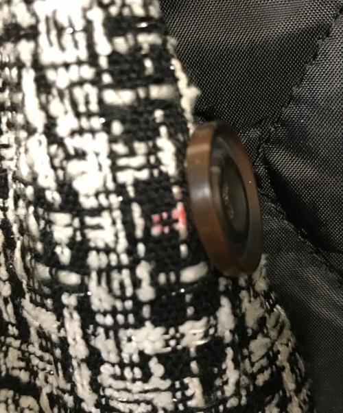 DOLCE & GABBANA（ドルチェ＆ガッバーナ）DOLCE & GABBANA (ドルチェ＆ガッバーナ) ベロアカラーツイードコート ブラック×ホワイト サイズ:記載なしの古着・服飾アイテム