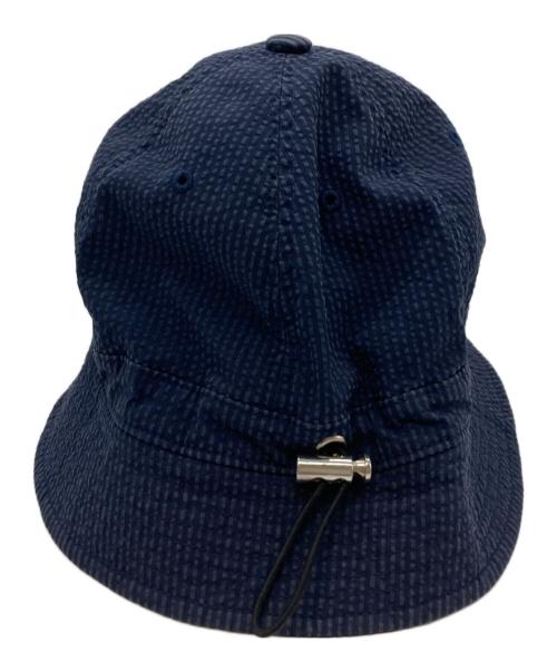 Diaspora Skateboards（ディアスポラスケートボードズ）Diaspora skateboards (ディアスポラスケートボードズ) シアサッカーバケットハット ネイビーの古着・服飾アイテム