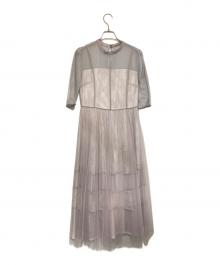 Apuweiser-riche（アプワイザーリッシェ）の古着「チュールレースワンピース」｜グレー×ピンク