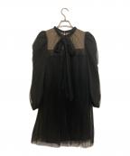 HER LIP TOハーリップトゥ）の古着「French Pleated Lace Dress」｜ブラック