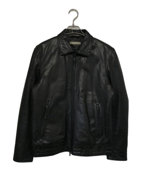 nano・universe（ナノ・ユニバース）nano・universe (ナノ・ユニバース) レザージャケット ブラック サイズ:Mの古着・服飾アイテム