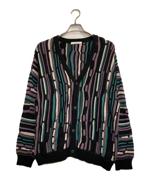 JOURNAL STANDARD（ジャーナルスタンダード）JOURNAL STANDARD (ジャーナルスタンダード) 3Dニットカーディガン ブラック×パープル サイズ:Mの古着・服飾アイテム