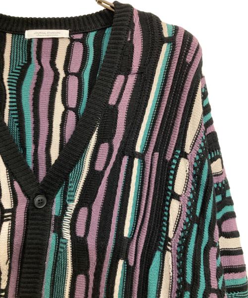 JOURNAL STANDARD（ジャーナルスタンダード）JOURNAL STANDARD (ジャーナルスタンダード) 3Dニットカーディガン ブラック×パープル サイズ:Mの古着・服飾アイテム