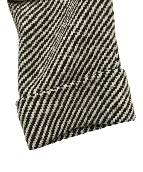 EMMEL REFINES（エメル リファインズ）EMMEL REFINES (エメル リファインズ) Aラインステンカラーコート ブラック×ホワイト サイズ:Ｓの古着・服飾アイテム