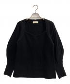 uncraveアンクレイヴ）の古着「MERINO WOOL VOLUMESLEEVE KNIT」｜ブラック