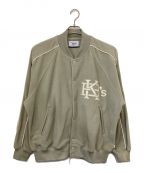 KEBOZケボズ）の古着「FLEECE VARSITY JACKET」｜グレー