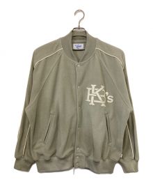 KEBOZ（ケボズ）の古着「FLEECE VARSITY JACKET」｜グレー