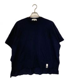 ENFOLD（エンフォルド）の古着「KNIT × CUT T-SHIRT / ニットカットソーコンビTシャツ」｜ネイビー