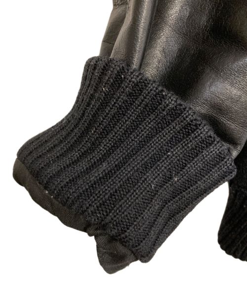 Schott（ショット）schott (ショット) DポケットVARSITYレザー切替ジャケット ブラック サイズ:34の古着・服飾アイテム