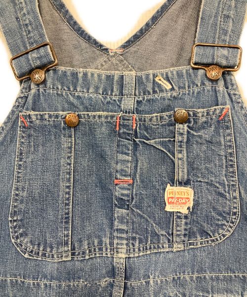 PAY DAY（ペイデイ）PAY DAY (ペイデイ) ヴィンテージデニムオーバーオール インディゴ サイズ:-の古着・服飾アイテム