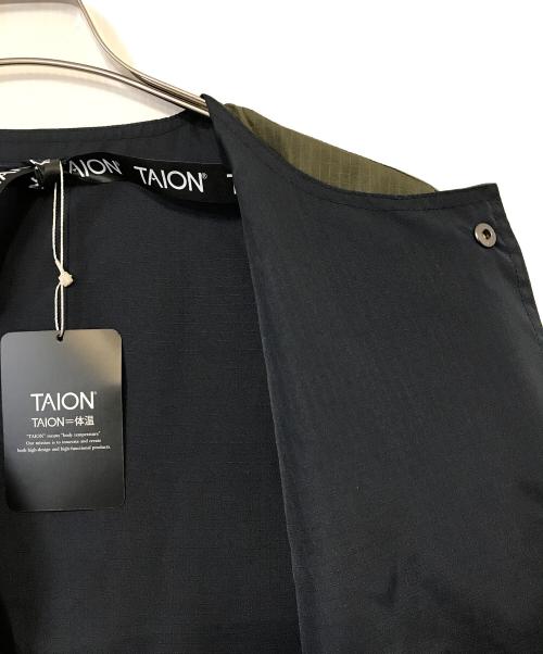 TAION（タイオン）TAION (タイオン) ノンダウン ミリタリー リバーシブル クルーネック カーディガン グリーン×ネイビー サイズ:XLの古着・服飾アイテム
