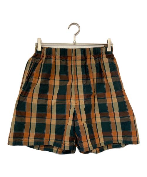KAPTAIN SUNSHINE（キャプテンサンシャイン）KAPTAIN SUNSHINE (キャプテンサンシャイン) チェックハーフパンツ グリーン×ブラウン サイズ:32の古着・服飾アイテム