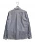 YAECA (ヤエカ) スナップボタンストライプシャツ ホワイト×ブルー サイズ:Ⅼ：3000円