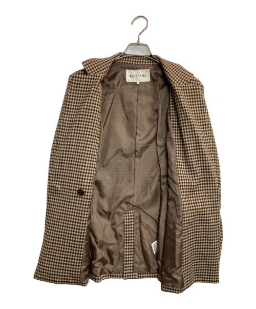 RAY BEAMS（レイ ビームス）RAY BEAMS (レイ ビームス) チェックダブルジャケット ブラウン サイズ:1の古着・服飾アイテム
