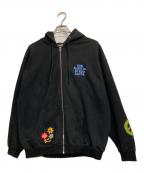 X-LARGEエクストララージ）の古着「DAISY ZIP HOODED SWEAT」｜ブラック