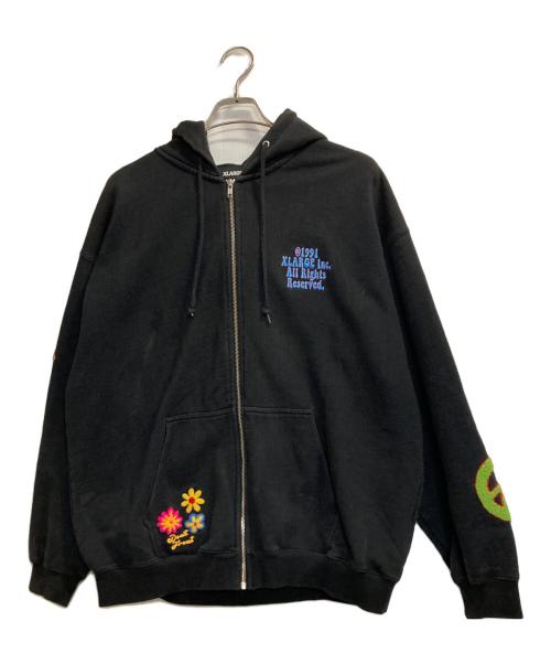 X-LARGE（エクストララージ）X-LARGE (エクストララージ) DAISY ZIP HOODED SWEAT ブラック サイズ:ＸＬの古着・服飾アイテム