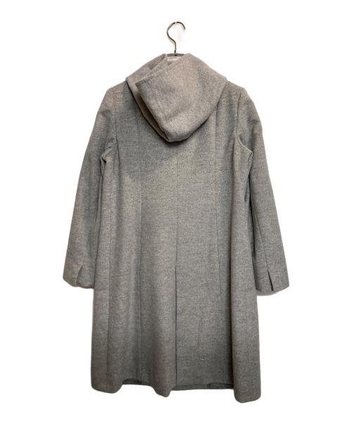 23区（ニジュウサンク）23区 (ニジュウサンク) ウールアンゴラビーバーフーデッドコート グレー サイズ:36の古着・服飾アイテム
