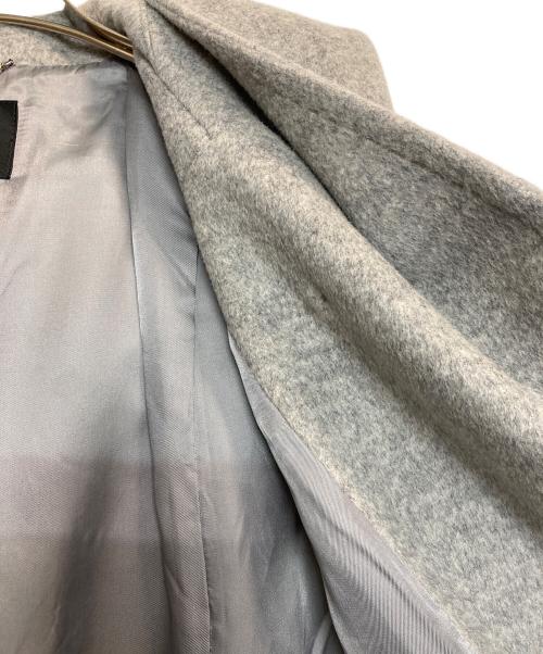 23区（ニジュウサンク）23区 (ニジュウサンク) ウールアンゴラビーバーフーデッドコート グレー サイズ:36の古着・服飾アイテム