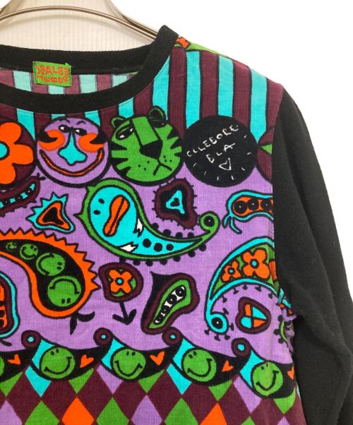 OLLEBOREBLA（アルベロベロ）OLLEBOREBLA (アルベロベロ) 総柄ベロアカットソー ブラック サイズ:-の古着・服飾アイテム