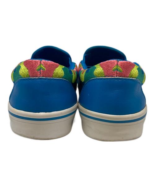 lucien pellat-finet（ルシアン・ペラフィネ）lucien pellat-finet (ルシアン・ペラフィネ) 刺繍スリッポン ブルー サイズ:26の古着・服飾アイテム