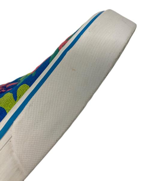 lucien pellat-finet（ルシアン・ペラフィネ）lucien pellat-finet (ルシアン・ペラフィネ) 刺繍スリッポン ブルー サイズ:26の古着・服飾アイテム