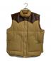SUGAR CANE（シュガーケーン）の古着「LEATHER YOKE T:C DOWN VEST」｜ブラウン×ベージュ