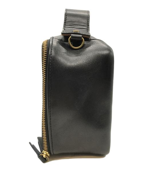 TIDE WAY（タイドウェイ）TIDE WAY (タイドウェイ) レザーショルダーバッグ ブラックの古着・服飾アイテム