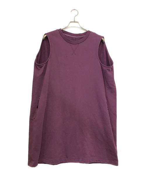 MM6 Maison Margiela（エムエムシックスメゾンマルジェラ）MM6 Maison Margiela (エムエムシックス メゾンマルジェラ) ノースリーブスウェットワンピース パープル サイズ:Ｍの古着・服飾アイテム