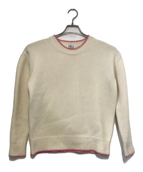 OBLI（オブリ）OBLI (オブリ) ステッチニット アイボリー サイズ:記載なしの古着・服飾アイテム