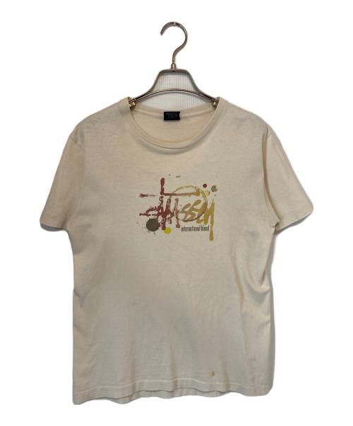stussy（ステューシー）stussy (ステューシー) インクスプラッターS/S Tシャツ アイボリー サイズ:Sの古着・服飾アイテム