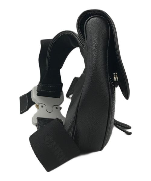 Dior（ディオール）DIOR (ディオール) ALEX FOXTON (アレックス・フォクストン) Grained Calfskin Logo Saddle Messenger Bag / サドルバッグ ブラックの古着・服飾アイテム