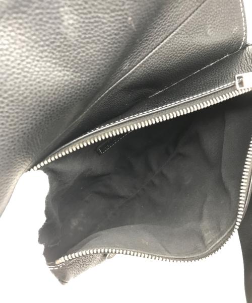 Dior（ディオール）DIOR (ディオール) ALEX FOXTON (アレックス・フォクストン) Grained Calfskin Logo Saddle Messenger Bag / サドルバッグ ブラックの古着・服飾アイテム