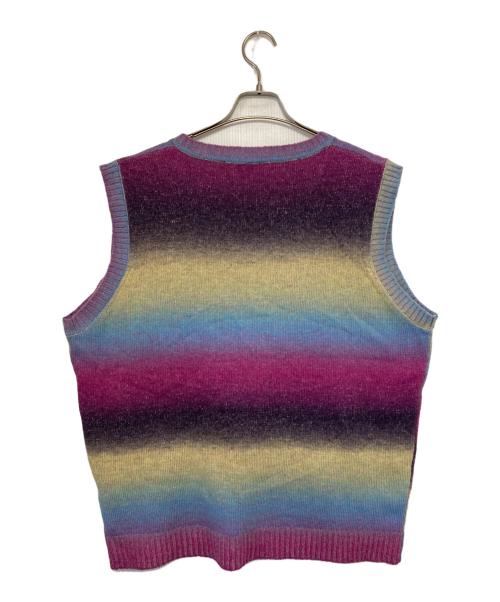 TTT MSW（ティー モダンストリートウェア）TTT MSW (ティー) Kasuri Knit Vest / ニットベスト マルチカラー サイズ:Lの古着・服飾アイテム