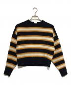 MACPHEEマカフィー）の古着「ラムカシミヤボーダー クルーネックプルオーバー」｜イエロー×ネイビー