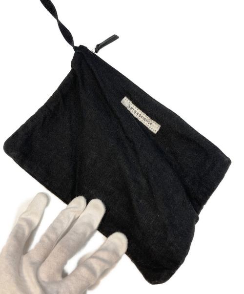 ARTS&SCIENCE（アーツアンドサイエンス）ARTS&SCIENCE (アーツアンドサイエンス) ロゴ刺繍ポーチ付リネンショルダーバッグ ブラックの古着・服飾アイテム