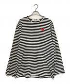PLAY COMME des GARCONSプレイコムデギャルソン）の古着「ボーダーL/S Tシャツ」｜ブラック×ホワイト