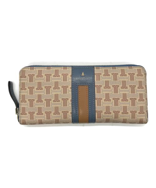 LANVIN COLLECTION（ランバンコレクション）LANVIN COLLECTION (ランバンコレクション) フェリアパース長財布 ベージュ×ブルーの古着・服飾アイテム