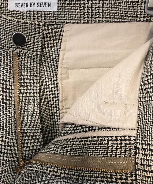 seven by seven（セブンバイセブン）SEVEN BY SEVEN (セブンバイセブン) ウールスラックス ブラック×ベージュ サイズ:Ｓの古着・服飾アイテム